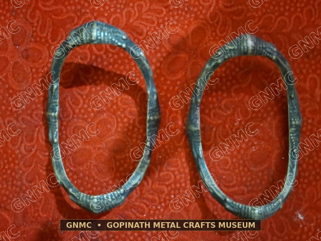 150-Year-Old Intricately Engraved Brass Tribal Anklets (Pair - Chita Painri)