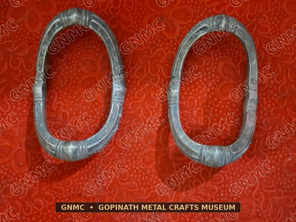 150-Year-Old Rare Heavy Cast Brass Tribal Anklets (Pair - Khagura / Goda Khadu)