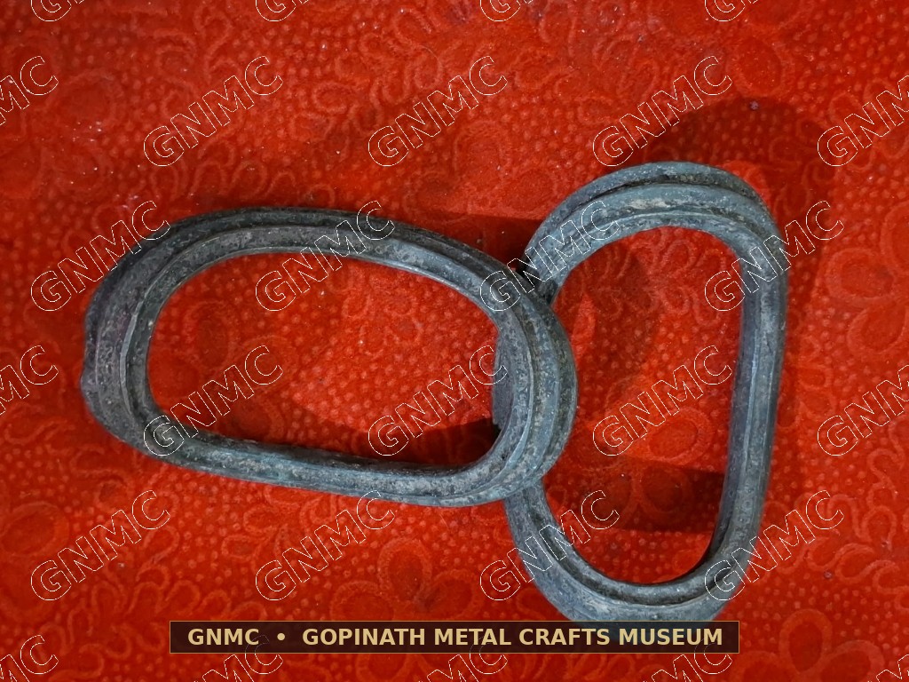 150-Year-Old Heavy Stout Channeled Brass Tribal Anklets (Pair - Banka Khadu)
