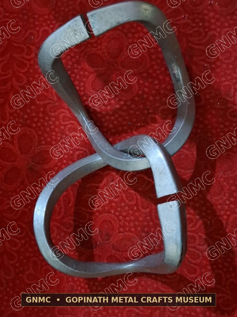 150-Year-Old Monumental Heavy Saddle-Curved Brass Tribal Anklets (Pair - Banka / Tora)