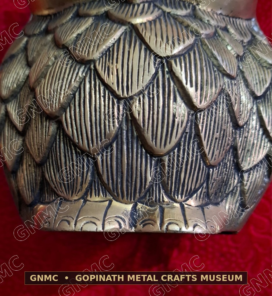 Monumental Solid-Cast Brass Sacred Vahana Owl Figurine