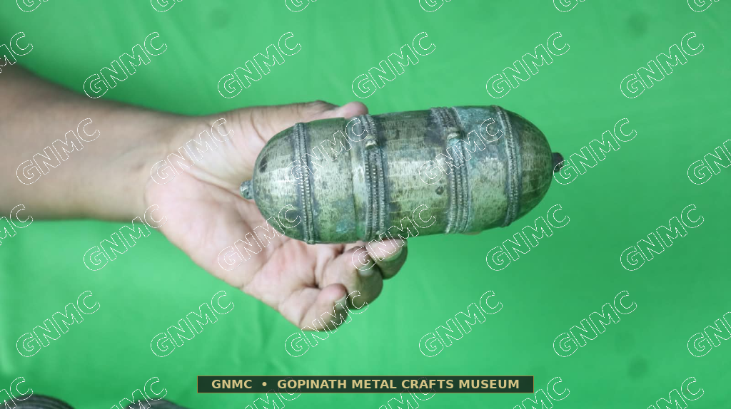 Century-Old Micro-Engraved Brass & Low-Silver Alloy Travel Betel Capsule