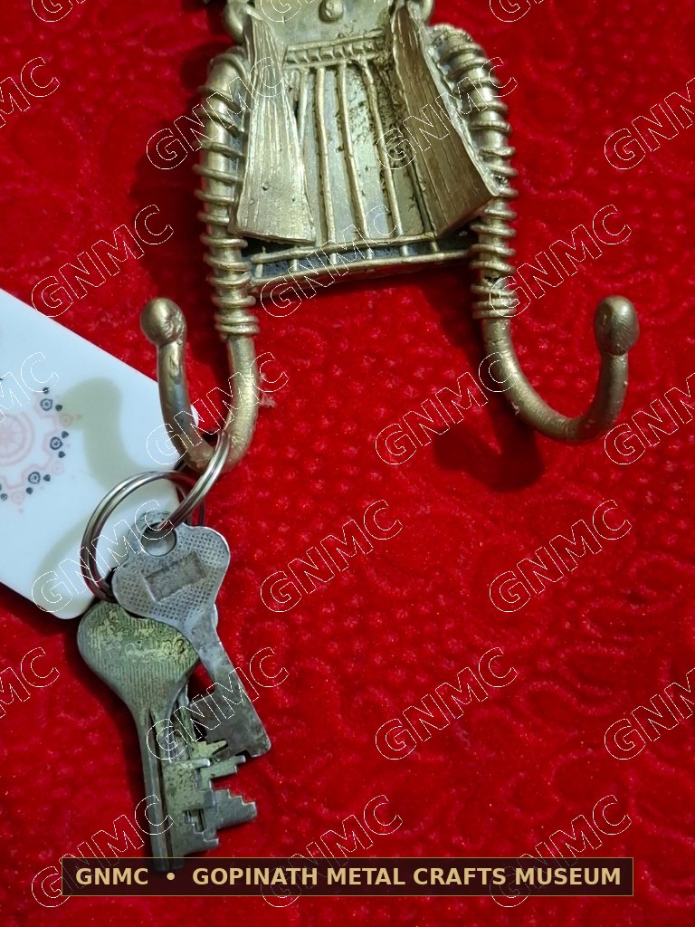 Handcrafted Dhokra Brass Lord Narasimha Wall Plaque & Key Hanger