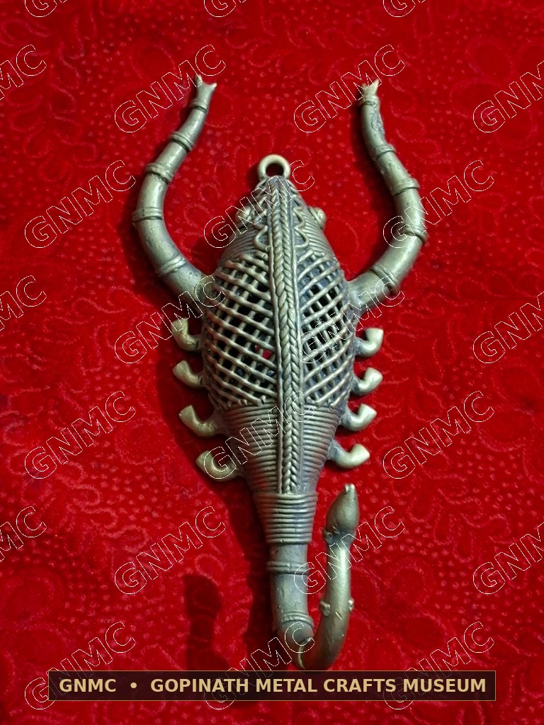 Handcrafted Dhokra Brass Scorpion Wall Plaque & Key Hanger