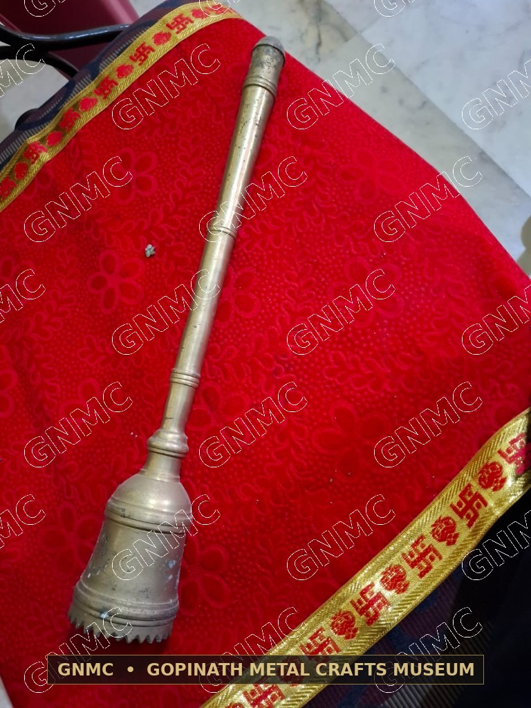 Century-Old Cast Brass Temple Processional Torch (Masal)