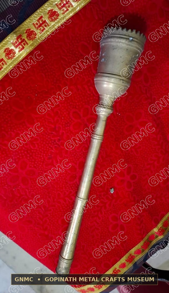 Century-Old Cast Brass Temple Processional Torch (Masal)