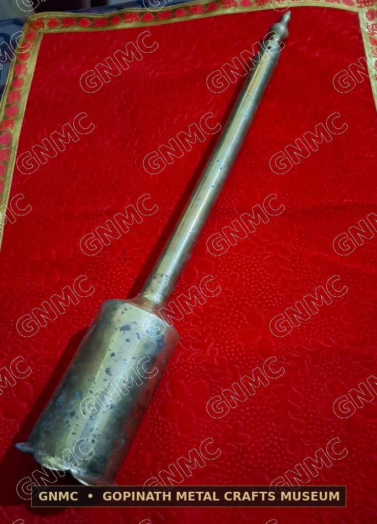Century-Old Cast Brass Temple Processional Torch (Masal)