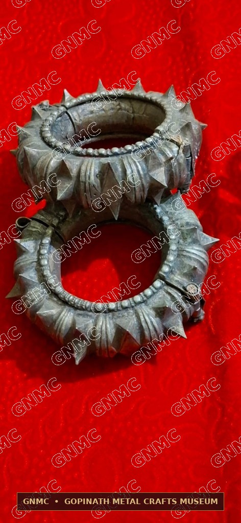 150-Year-Old Odisha Tribal Protective Spiked Wrist Cuffs (Pair)