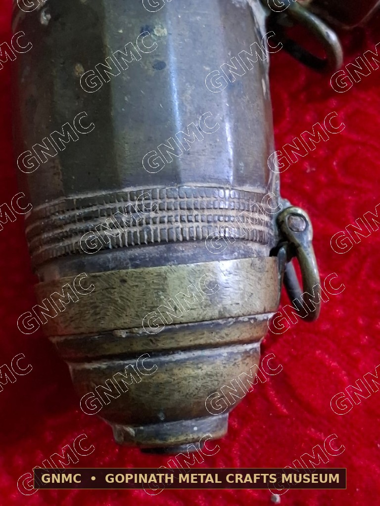 Double-Century-Old Engraved Brass Travel Betel & Lime Casket (Chunauti)