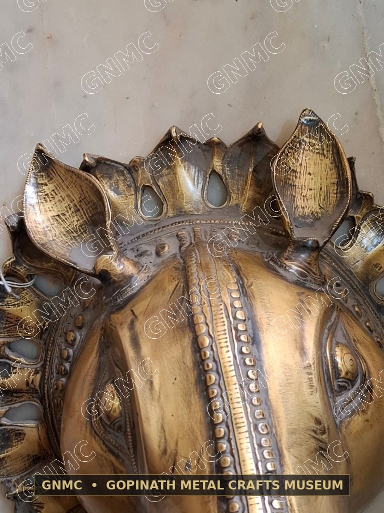 Sacred Heavy Solid-Cast Brass Varaha Avatar Mask (Lord Vishnu / Panjurli)