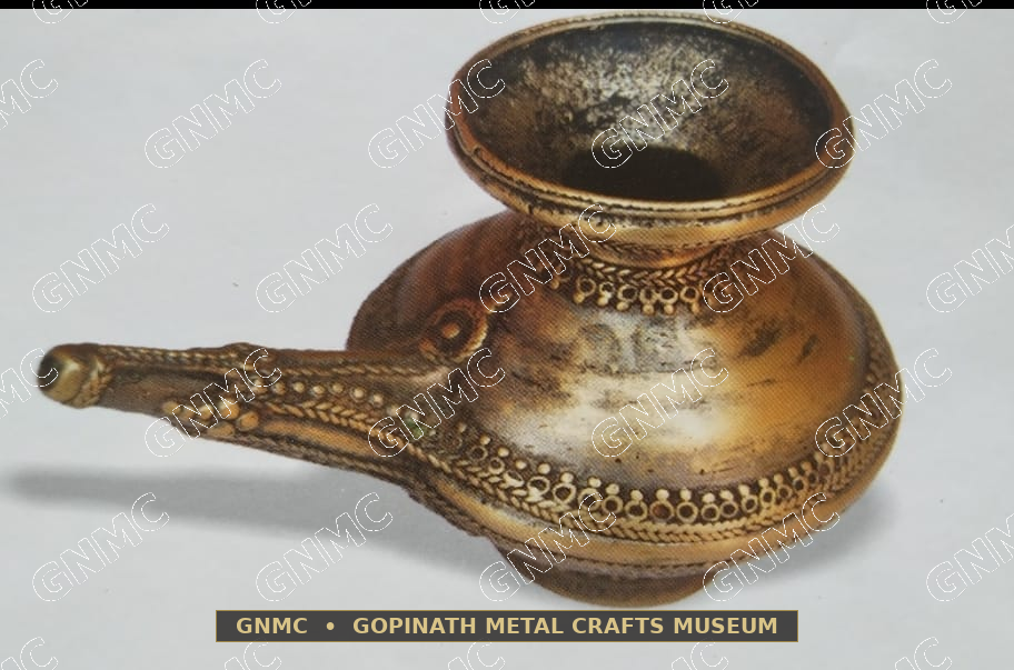 Double-Century-Old Tribal Engraved Spouted Ceremonial Liquor Pot