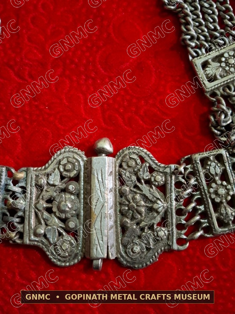 Century-Old 5-Strand Floral Repoussé Tribal Ceremonial Waistband (Kardhani)