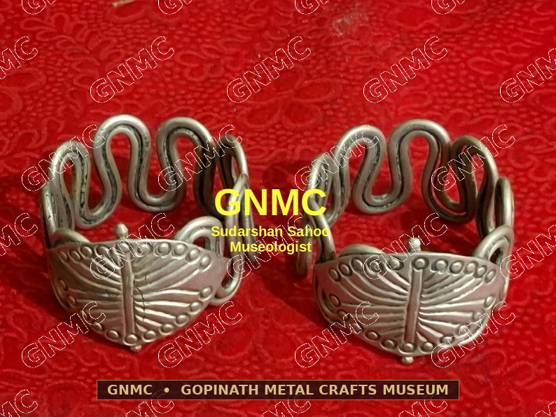Century-Old Undulating 5-Rib Tribal Armlets in Brass & Silver Alloy (Pair)