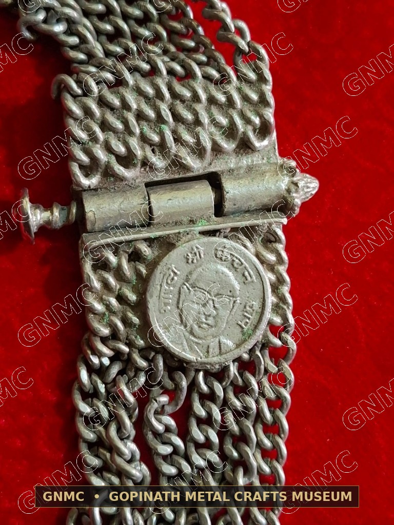 Century-Old 6-Strand Brass & Silver Alloy Tribal Ceremonial Waistband (Kardhani)